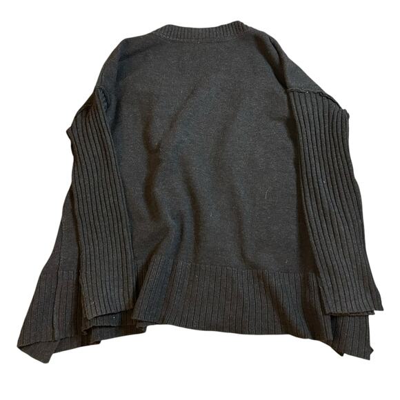 Free People Orion A-Line Tunic Sweater Gray XS Oversize Boho Lagenlook V-Neck - Picture 5 of 5